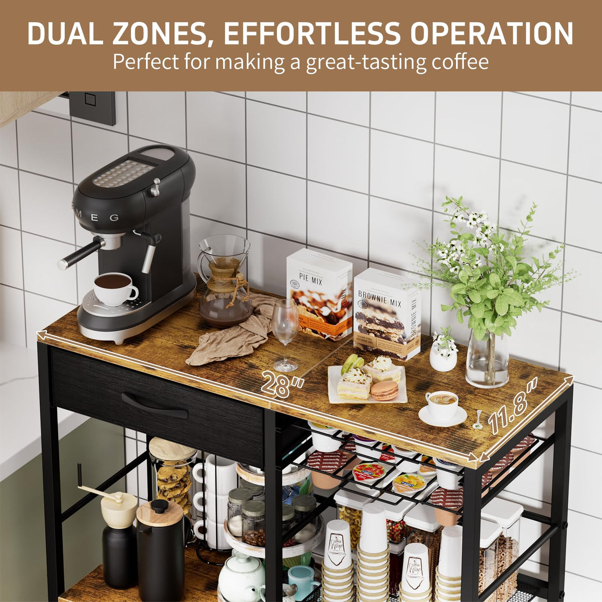 Coffee Bar with Integrated Storage