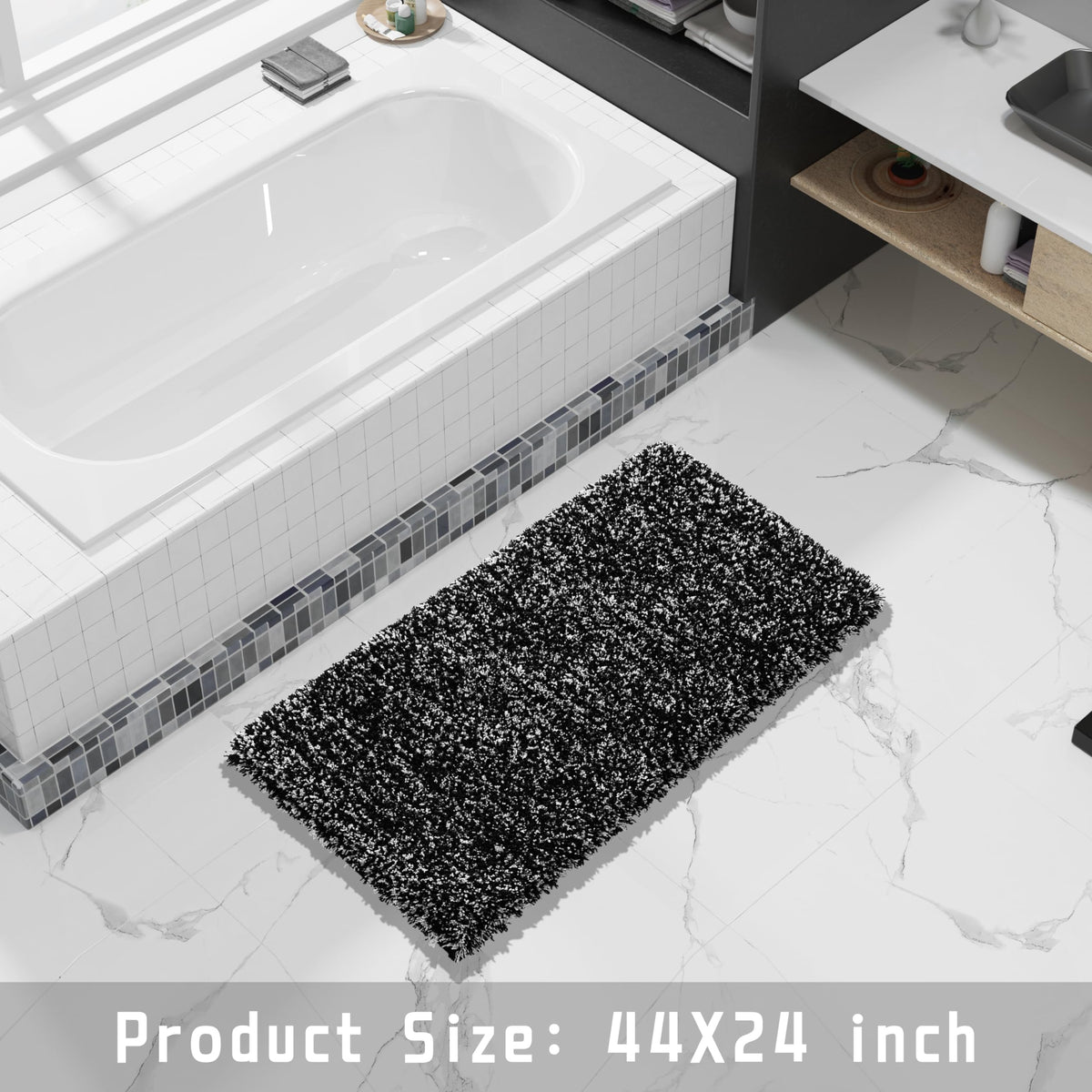 Black and White Bathroom Rugs