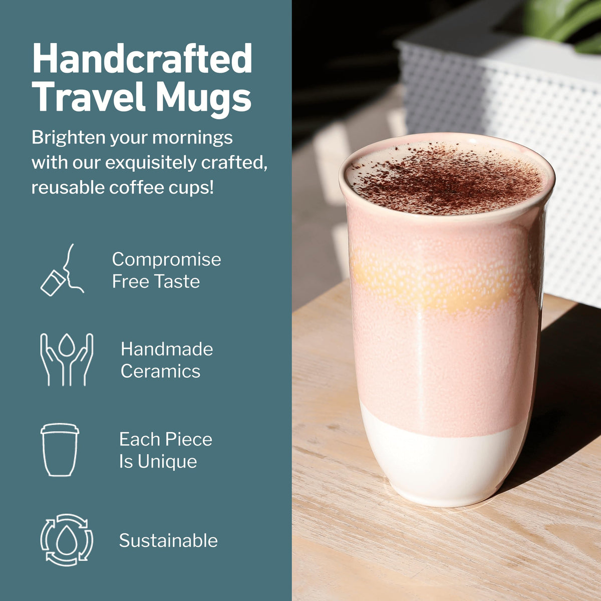 Travel Mug On the Go Coffee Mug Microwave & Dishwasher Safe Green Tumbler