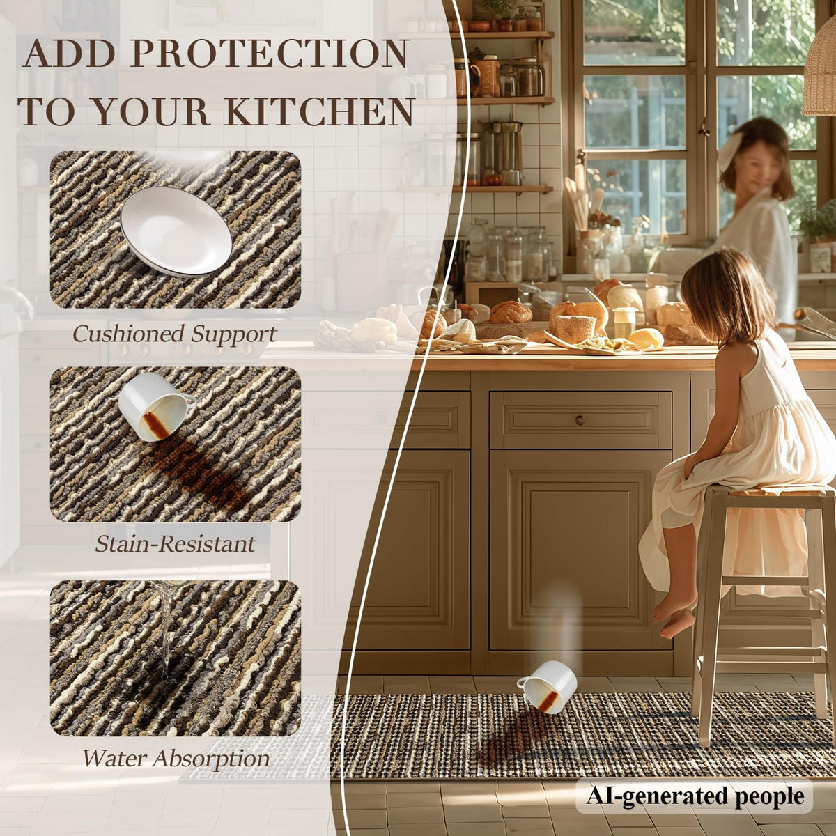 Kitchen Rugs Sets of 2 (19.75 Sq Ft)
