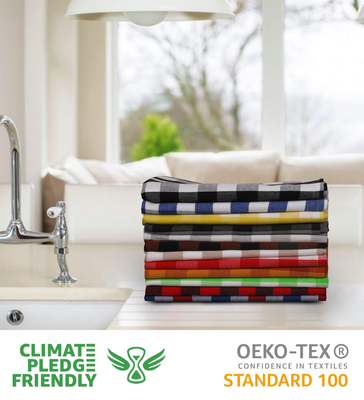 Kitchen Towels Cotton Dish Towels 20”x30” (12 Count)