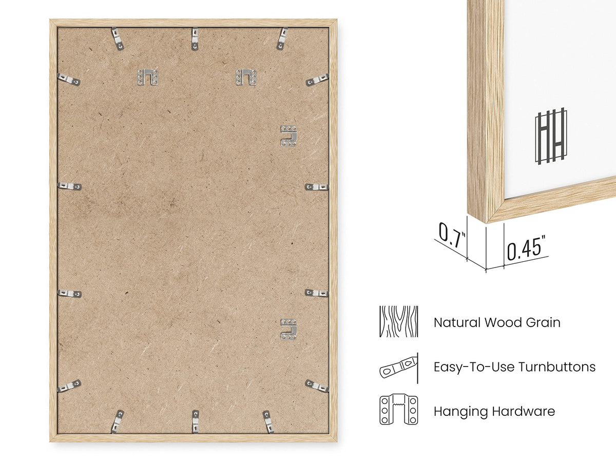 24''x36'' Beige Oak Wood Frames Set of 1