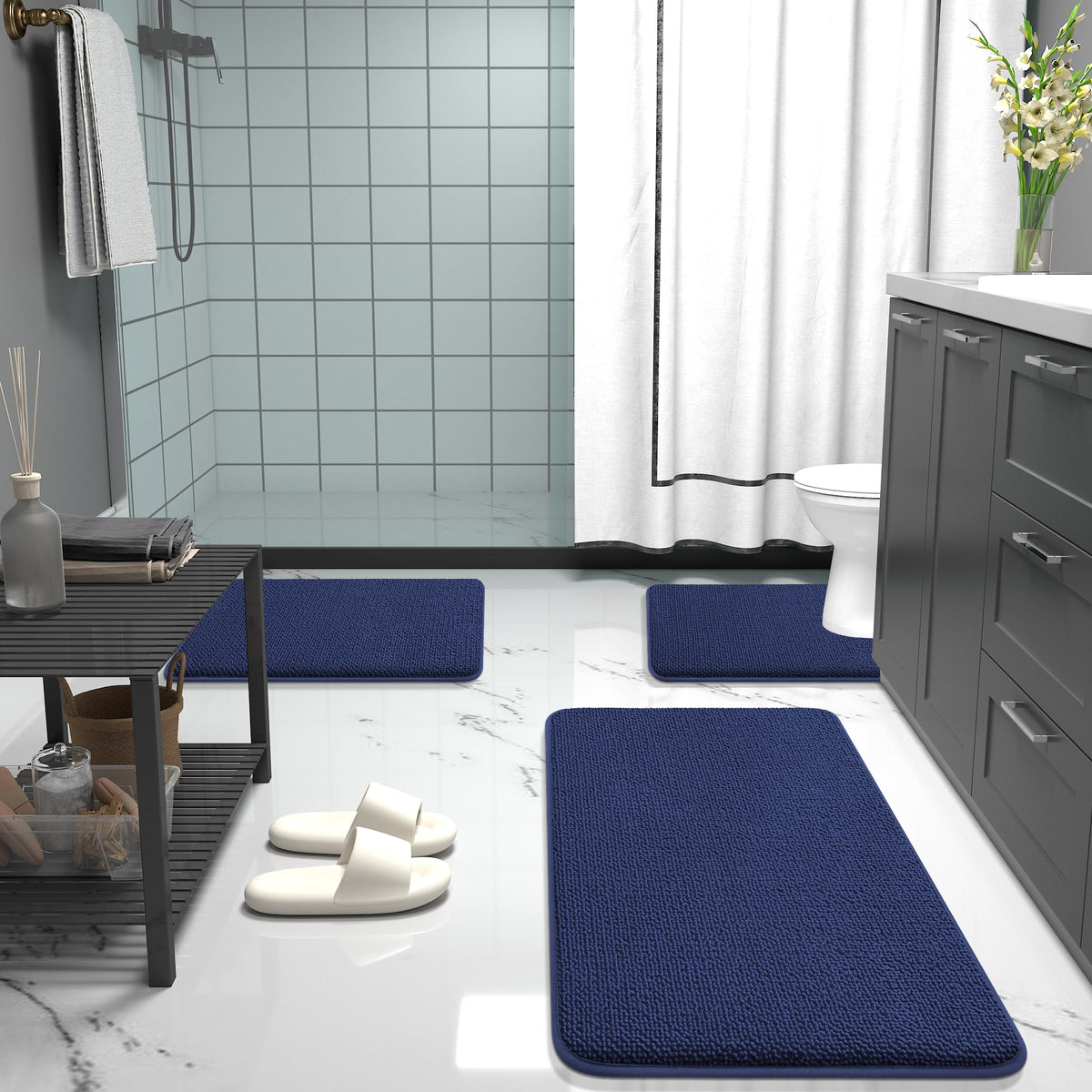 Memory Foam Bathroom Runner Rugs 44x24