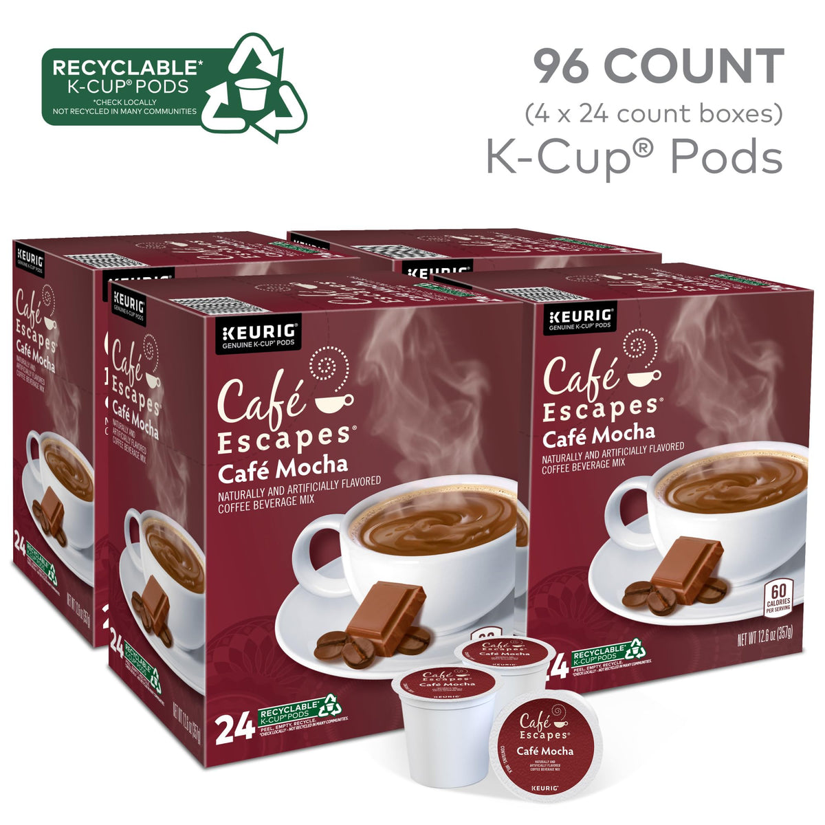 Cafe Escapes Cafe Mocha Keurig Single (96 Count)