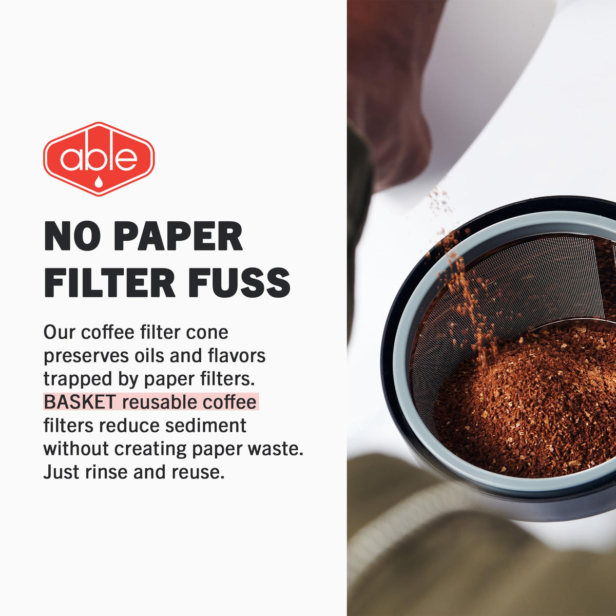 Able Brewing Able Basket Reusable Coffee Filters