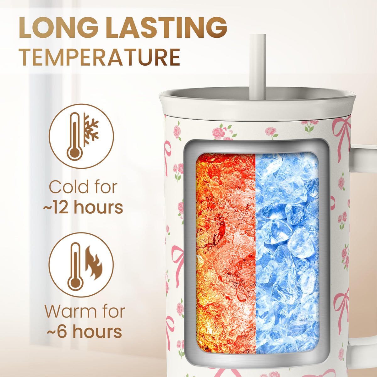 Bow Tumbler with Handle 40oz
