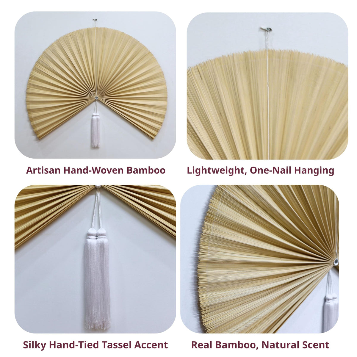 Beige Bamboo Wall Fan