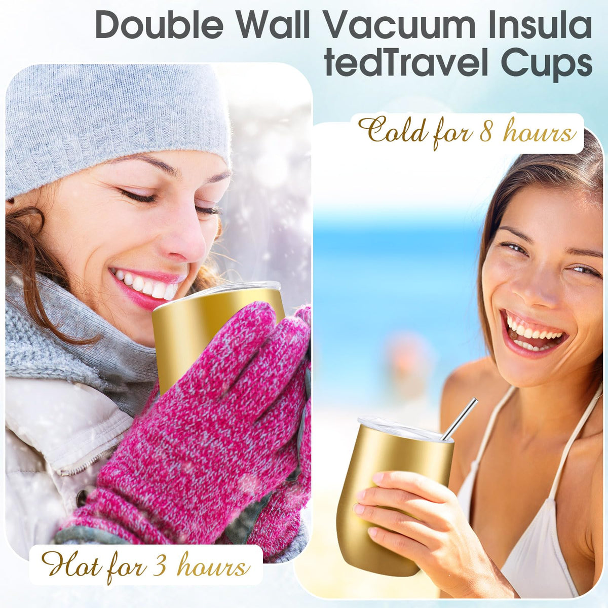 40 Pack Insulated Wine Tumblers Bulk 12oz (40 Count)