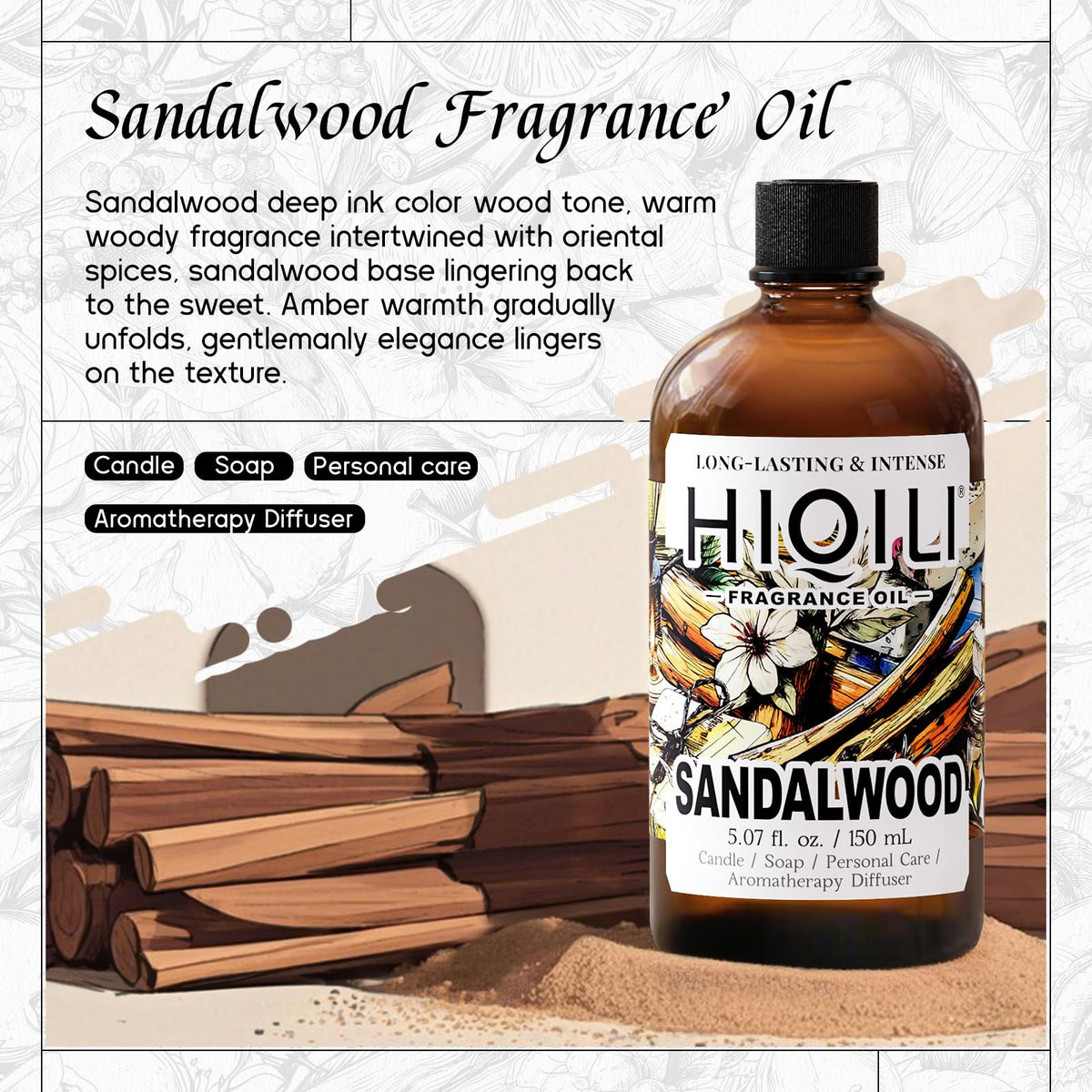 Sandalwood Fragrance Oil (5.07 Fl Oz)