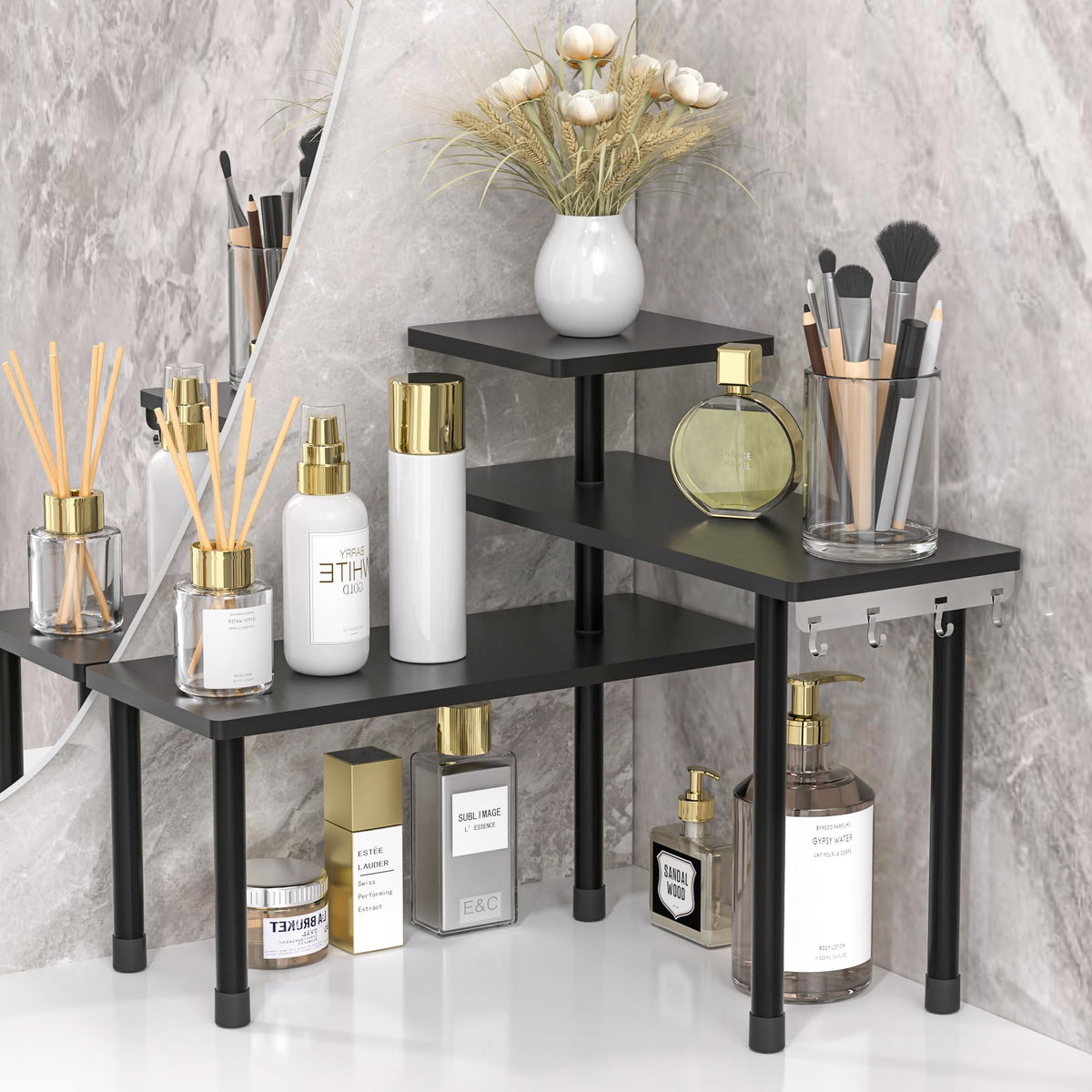 3 Tier Bathroom Countertop Corner Shelf Organizer