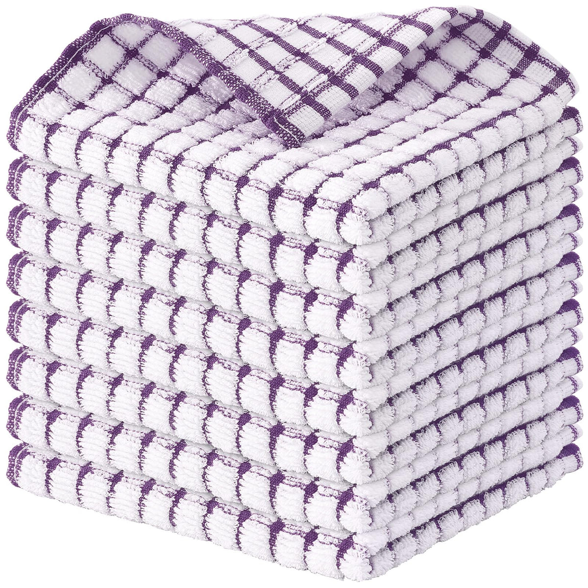 Cotton 8 Pack Terry Kitchen Dish Cloths (8 Count)