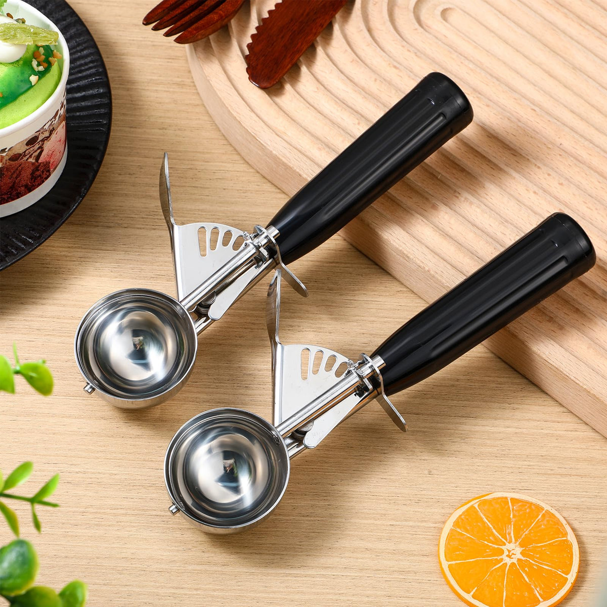 8 Pcs Release Cookie Scoops Ice Cream Scooper with Trigger Release Portion Scoop Stainless Steel for Portion Control (8 Count)