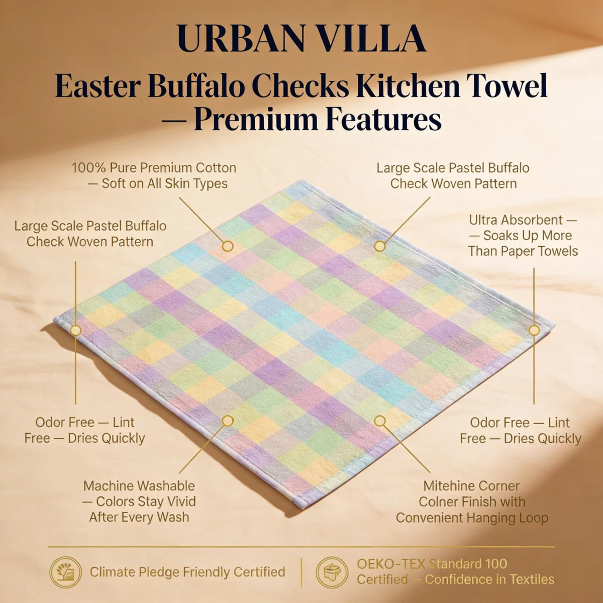 Kitchen Towels Cotton Dish Towels 20”x30” (6 Count)