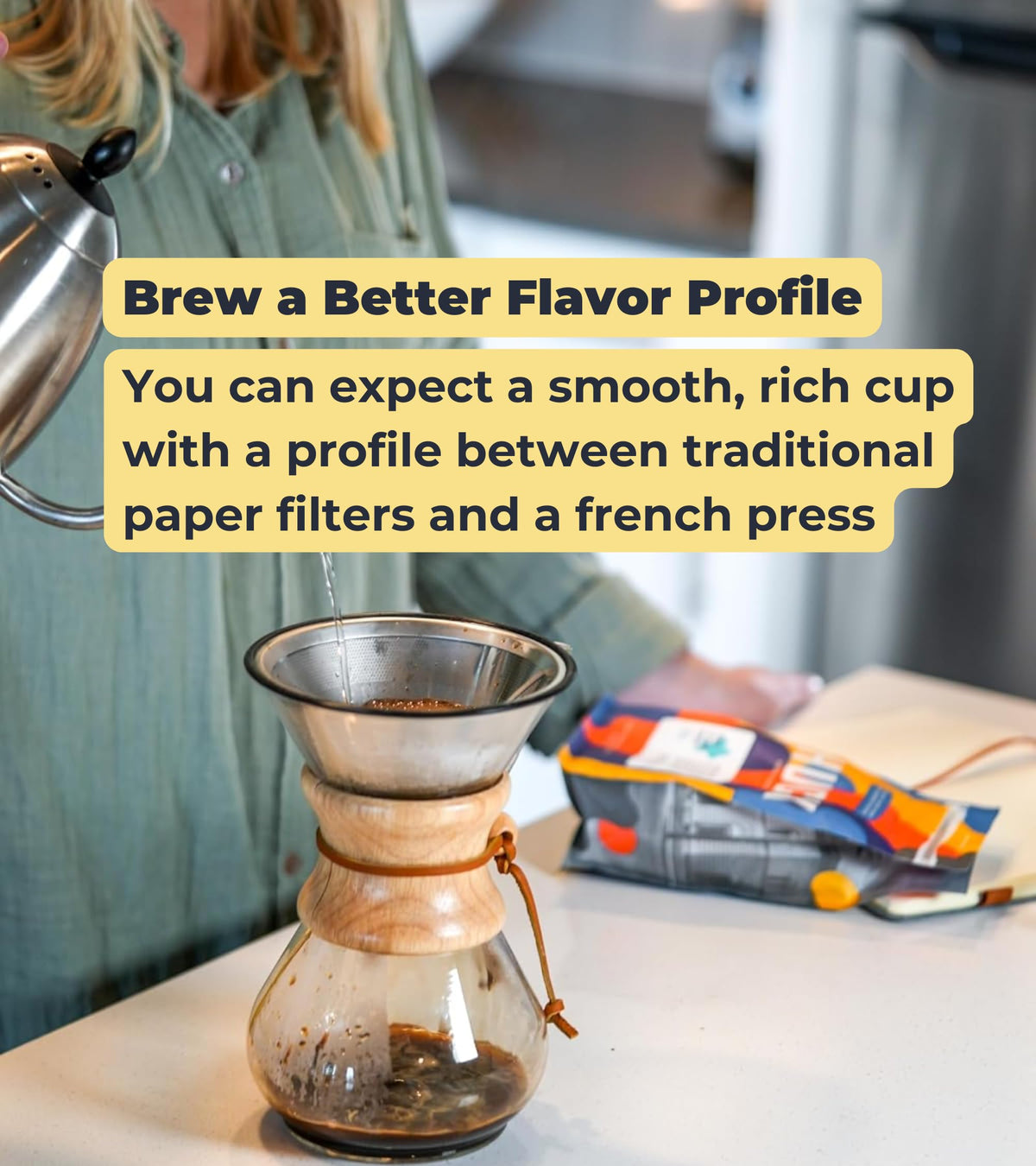 Reusable Stainless Steel Coffee Filter for Chemex