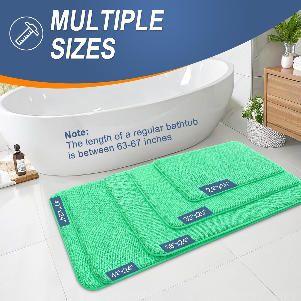 Thick Memory Foam Bathroom Rug 36x24