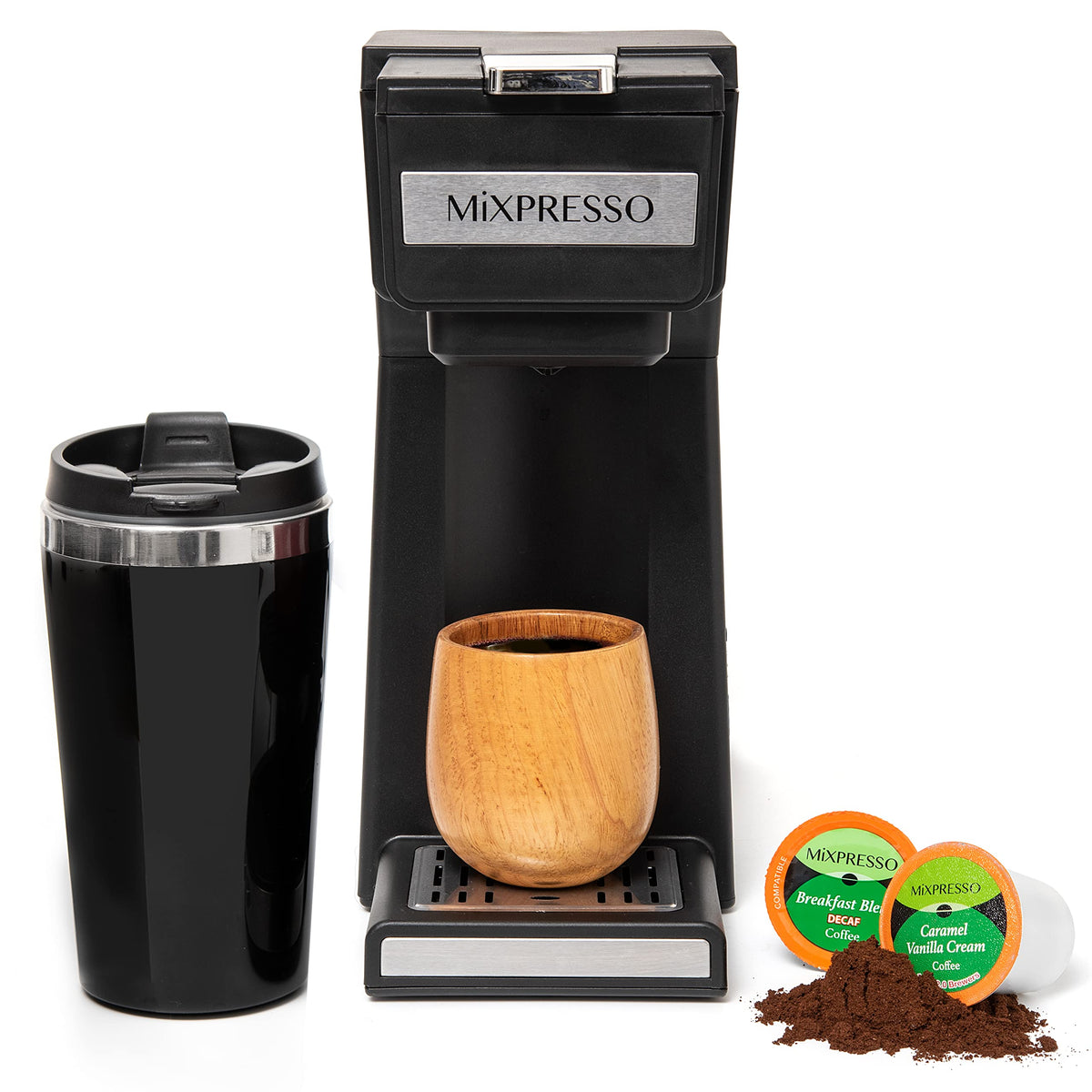 Coffee Maker Single Serve For Ground Coffee & Compatible With K Cup Pods