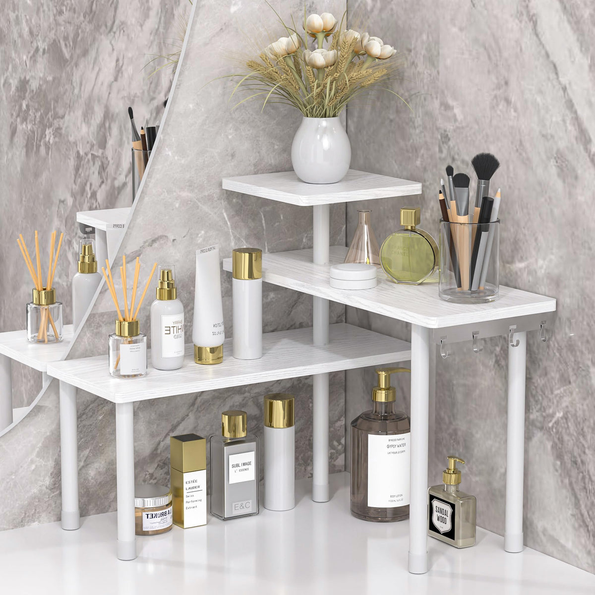3 Tier Bathroom Countertop Corner Shelf Organizer