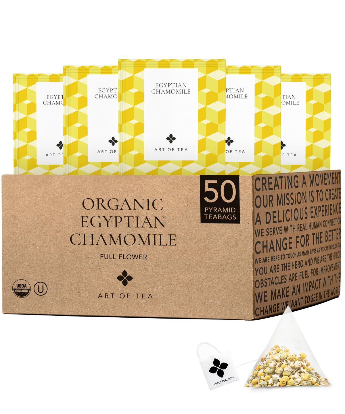 Organic Egyptian Chamomile Tea Bags 50 Count