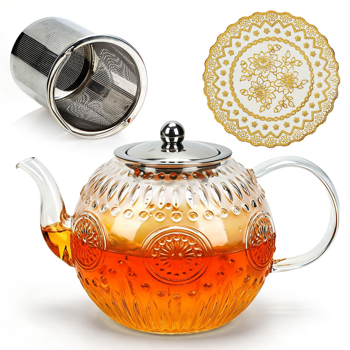 Vintage Glass Teapot with Infuser