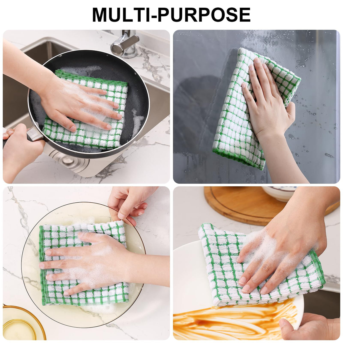 Cotton 12 Pack Terry Kitchen Dish Cloths (12 Count)
