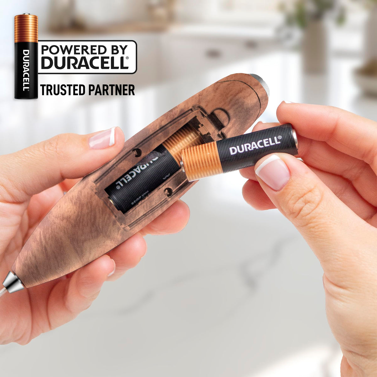 Powerful Milk Frother Wand With Duracell Batteries