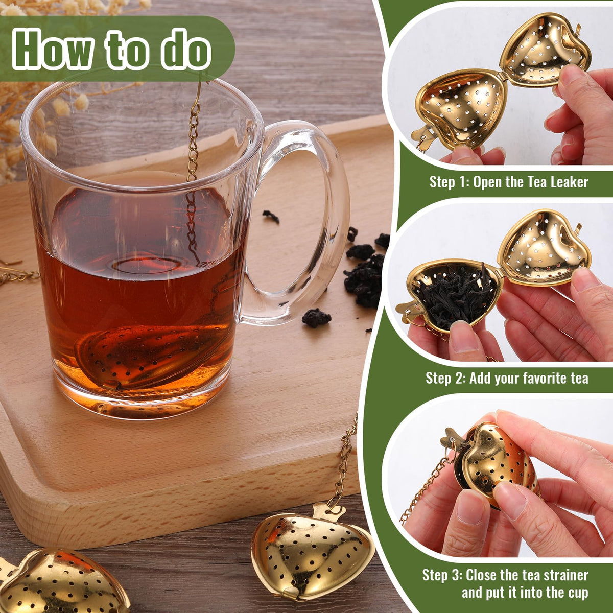 25 Pcs Heart Tea Strainer Stainless Steel Ball Infuser Loose Leaf Steeper Interval Diffuser Mesh Filters with Extended Chain Hook for Cup Bottle Tea Party Wedding Bridal Shower (25 Count)