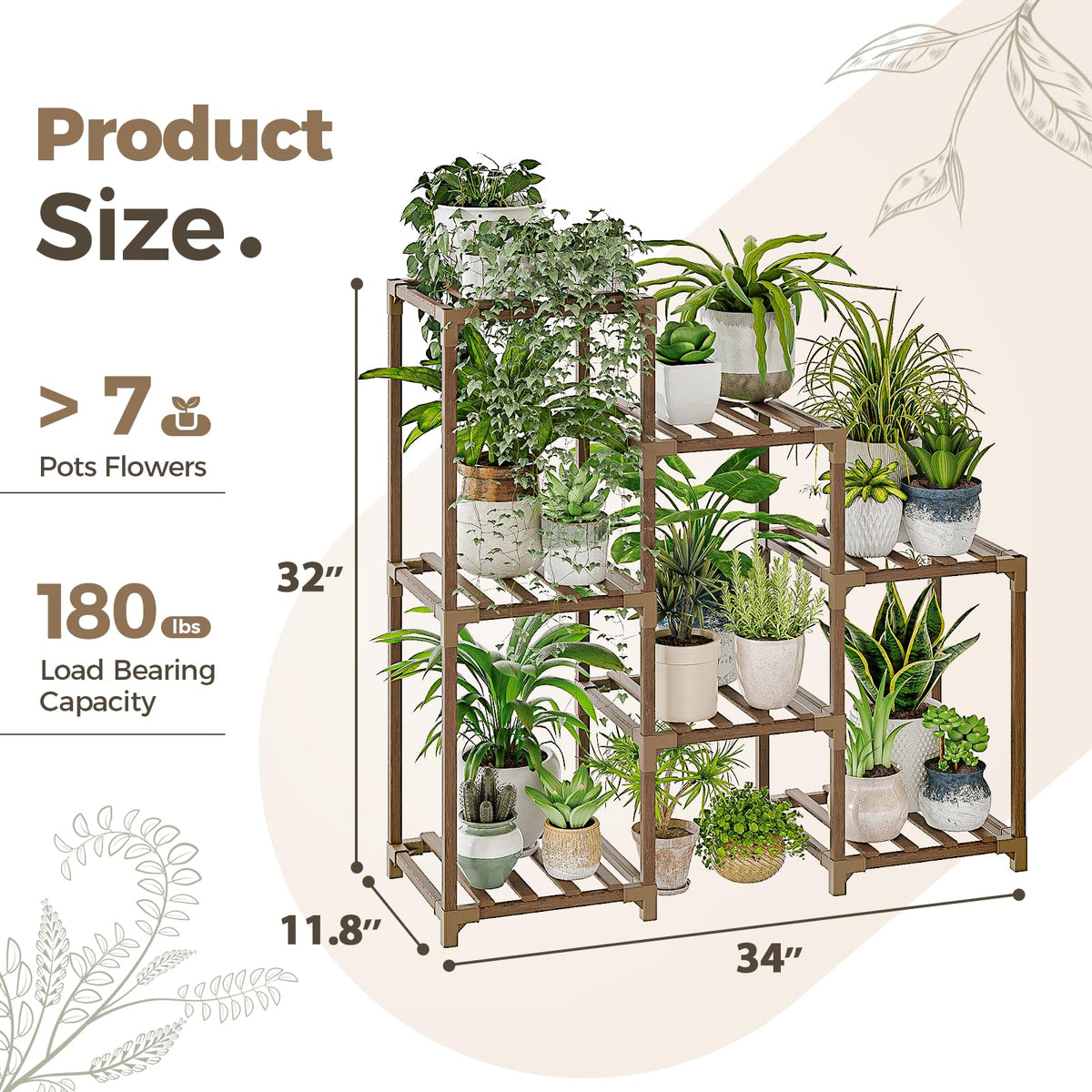Plant Stand Indoor Plant Shelf Outdoor Wood Plant Rack