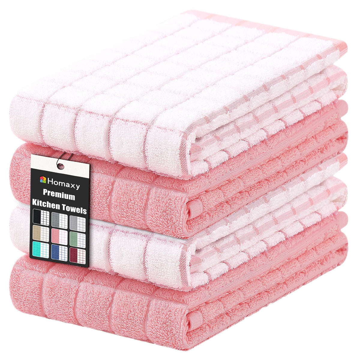 Large Premium Cotton Kitchen Towels 16"x 28" (4 Count)