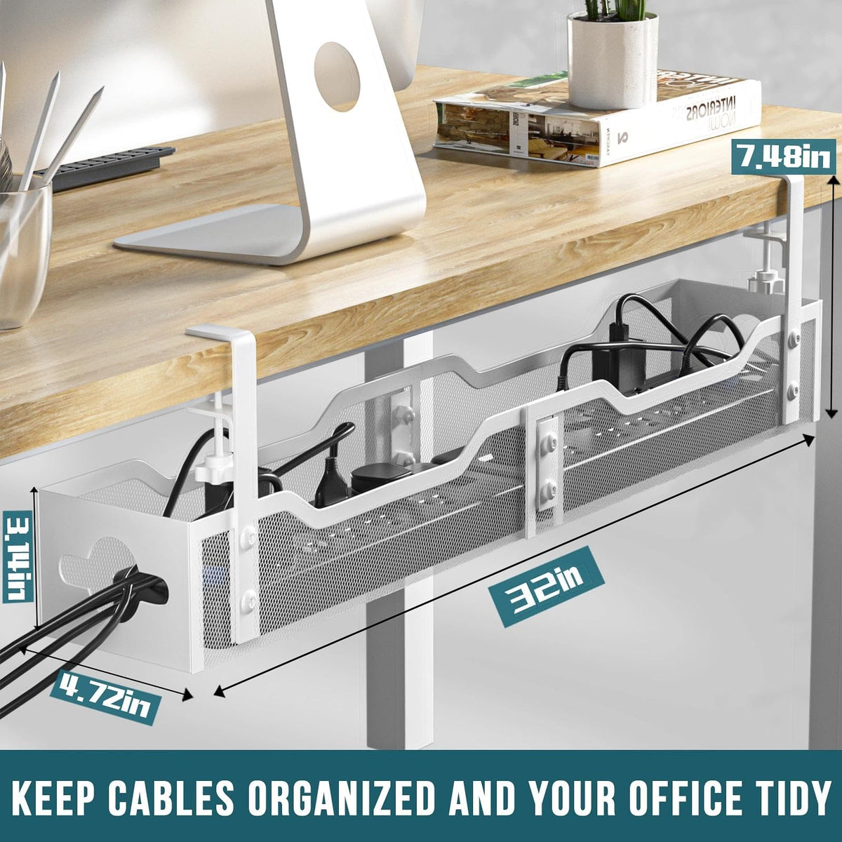 Under Desk Cable Management Tray 32''