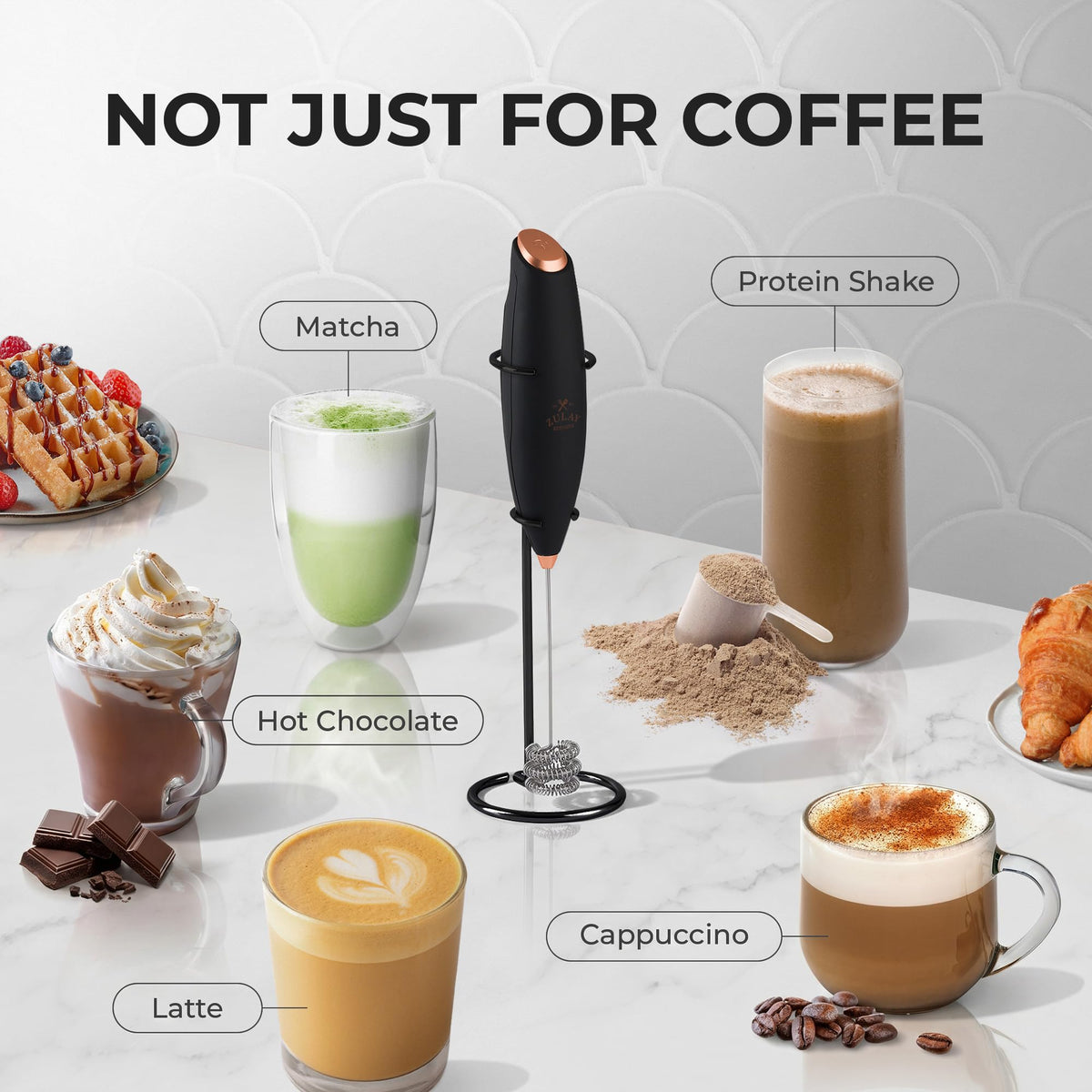 Powerful Milk Frother Wand With Duracell Batteries