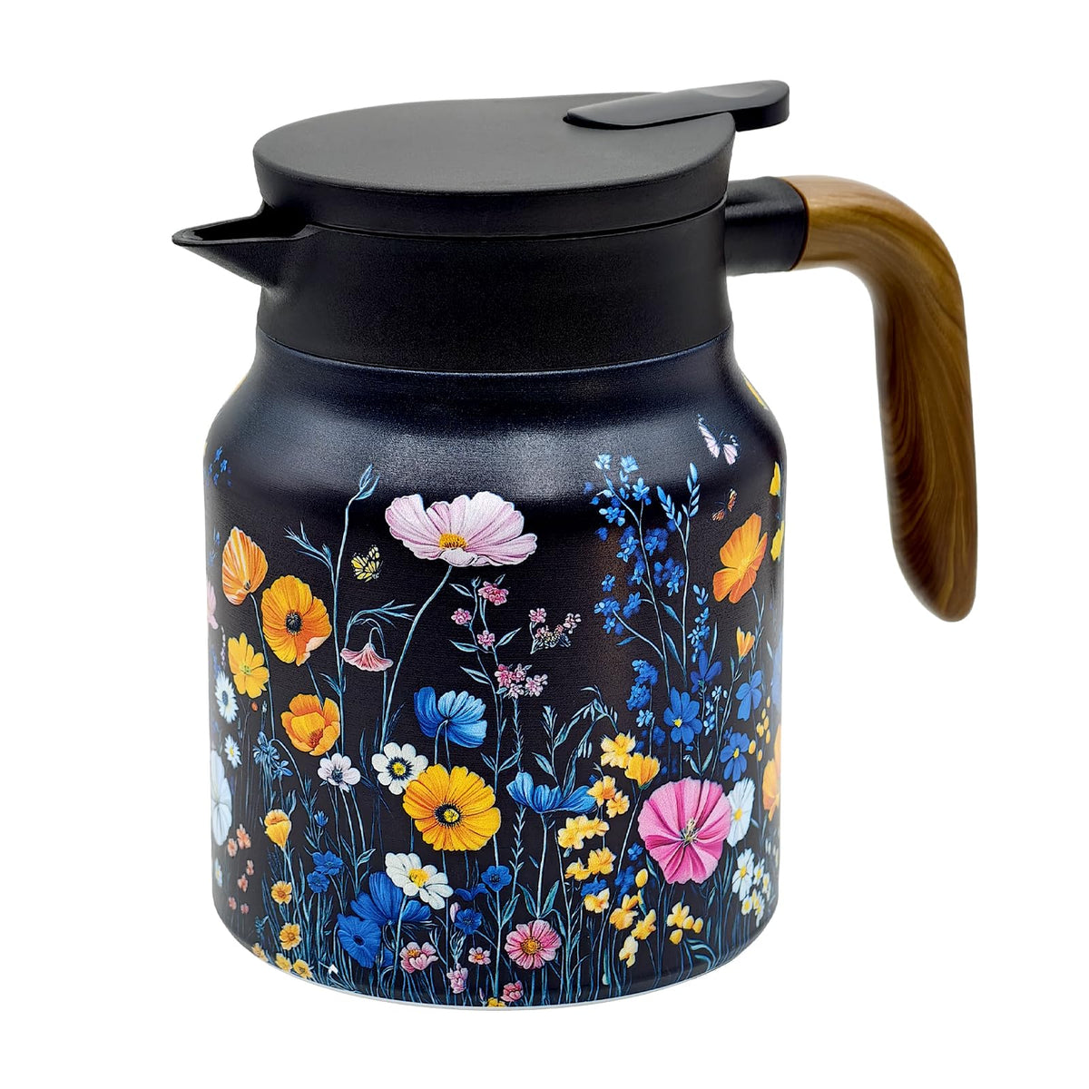 Stainless Steel Vintage Floral Tea Pot with Infuser