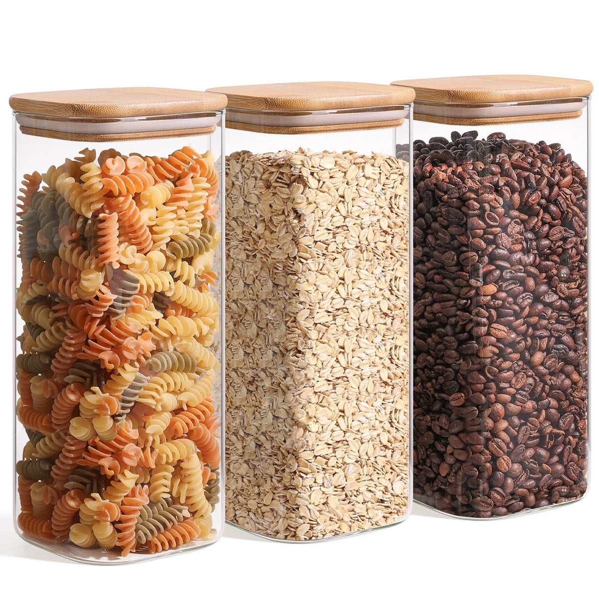 Glass Storage Containers wtih Lids 1.9 Qt (3 Count)
