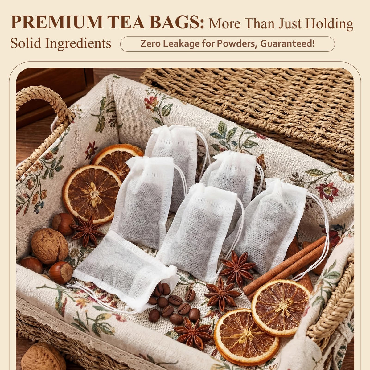 1800 Pcs Tea Bags for Loose Leaf Disposable Tea Filter Bags Bulk Natural Empty Drawstring Infuser Sachets for Coffee Spices Herbs (1800 Count)