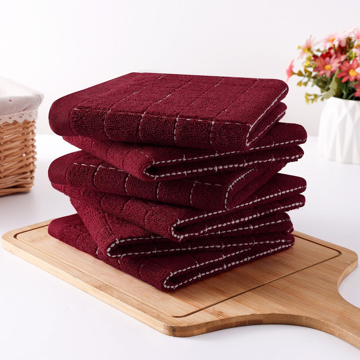 100% Cotton Terry Kitchen Dish Cloths (12 Count)