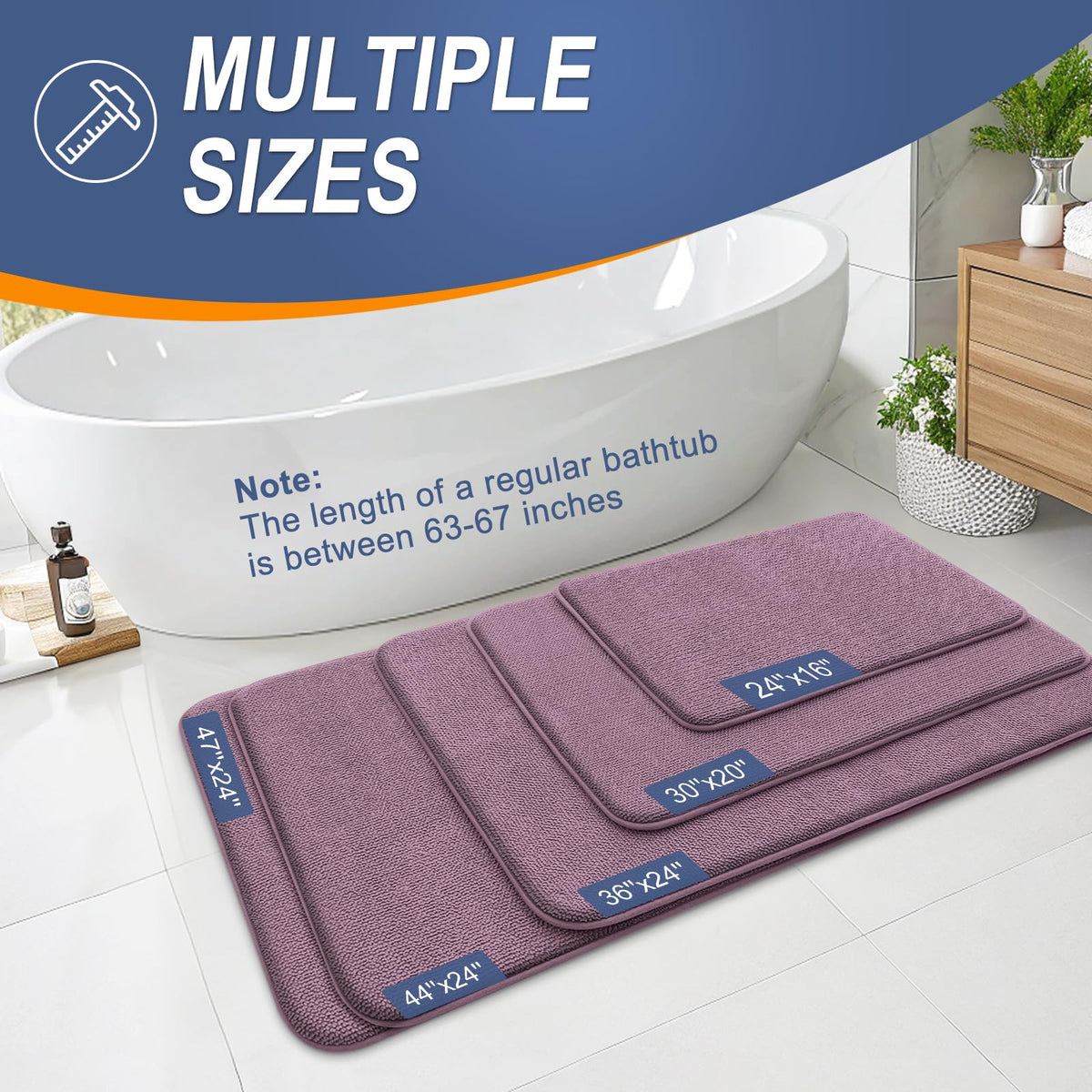 Thick Memory Foam Bathroom Rugs 30x20