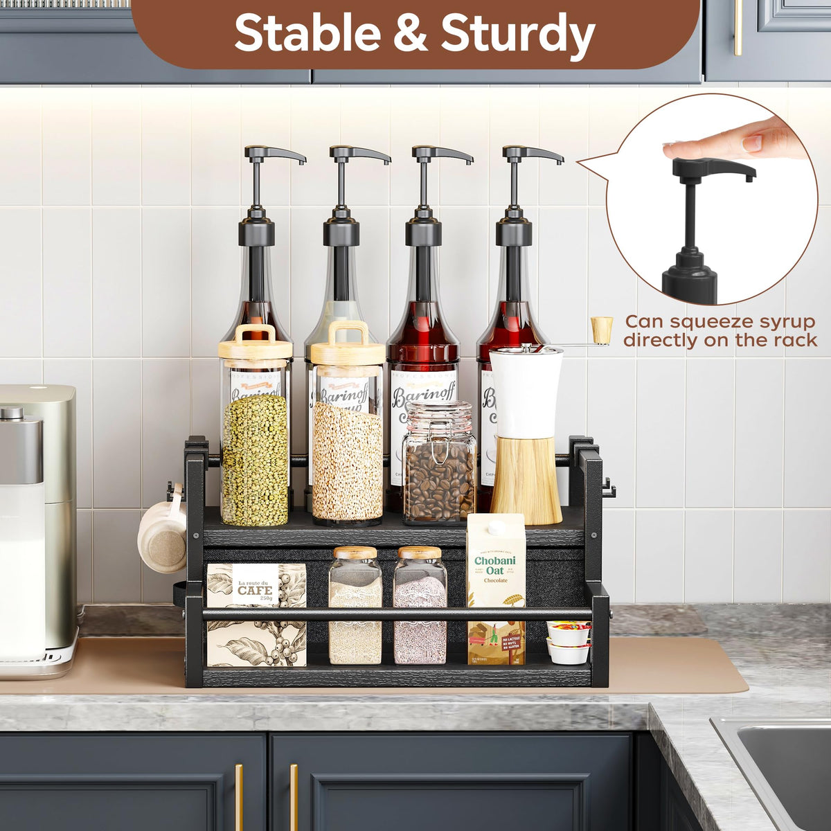 Coffee Syrup Organizer Rack