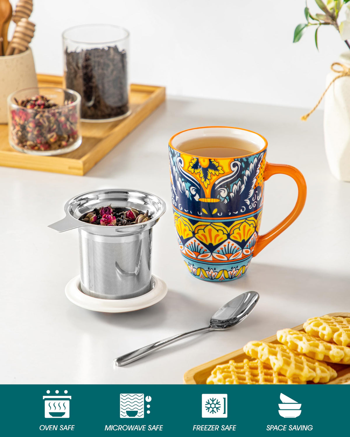 18 Oz Tea Infuser Mug with Lid