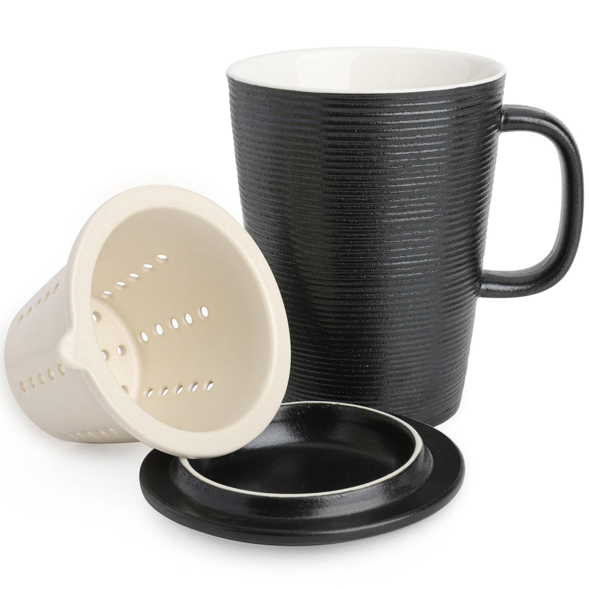 Ceramic Tea Mug 12oz Tea Mug with Infuser and Lid Loose Leaf Tea Cup