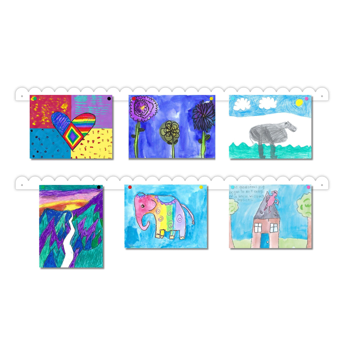 Scalloped Magnetic Art Display for Kids Artwork & Photos