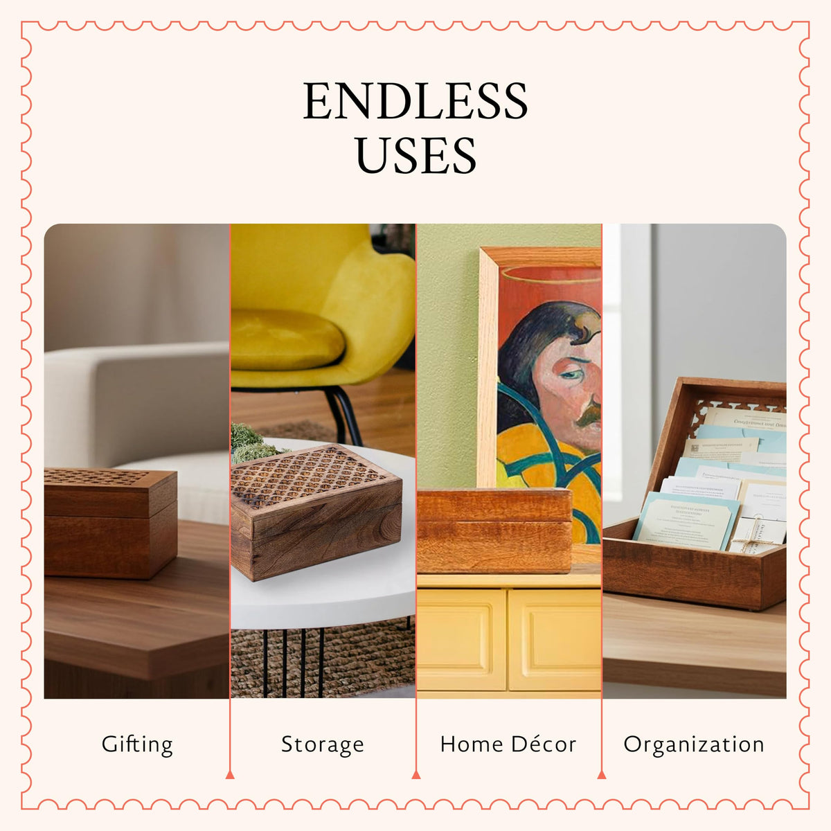 Trellis Mango Wood Storage Box