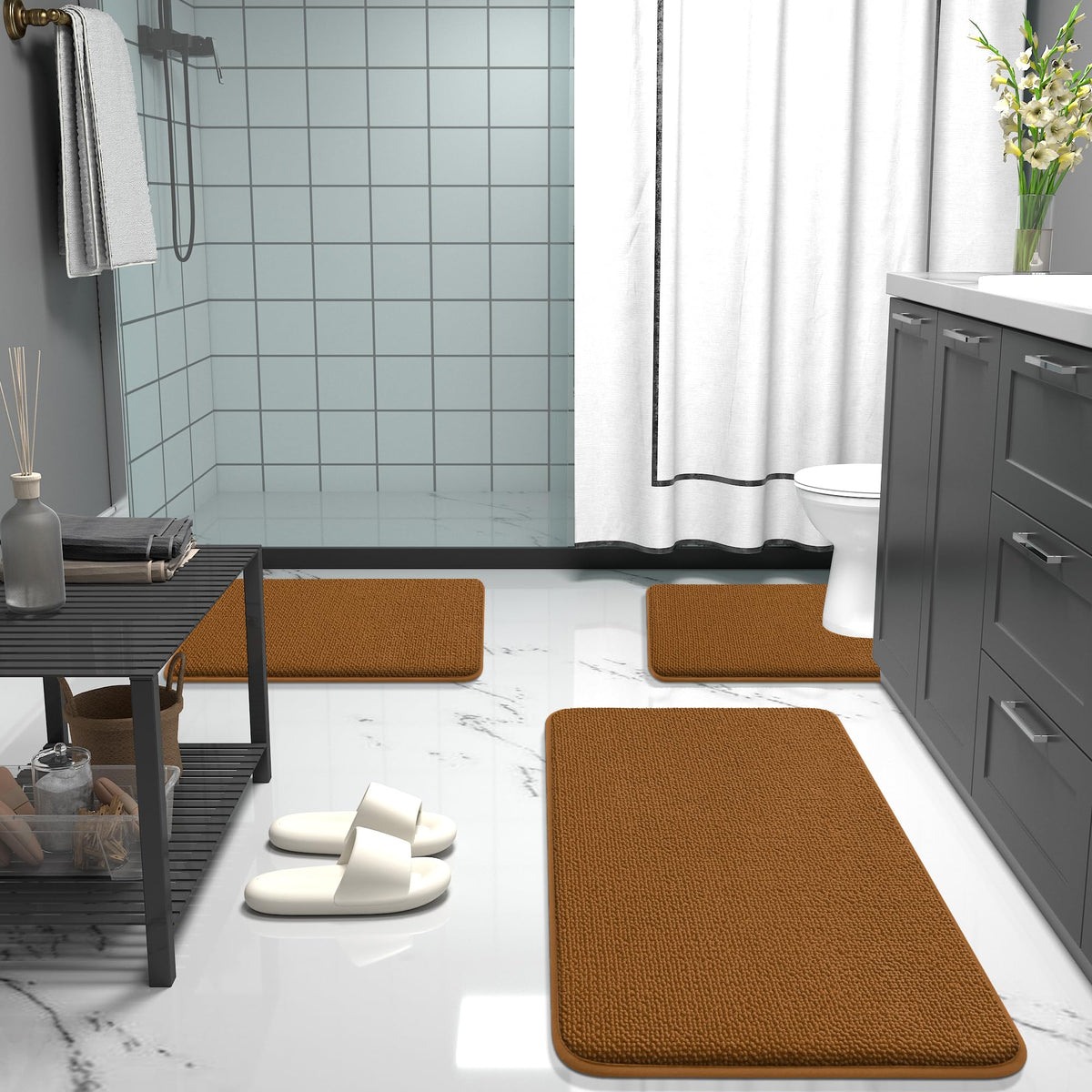 Thick Memory Foam Bathroom Rugs 30x20