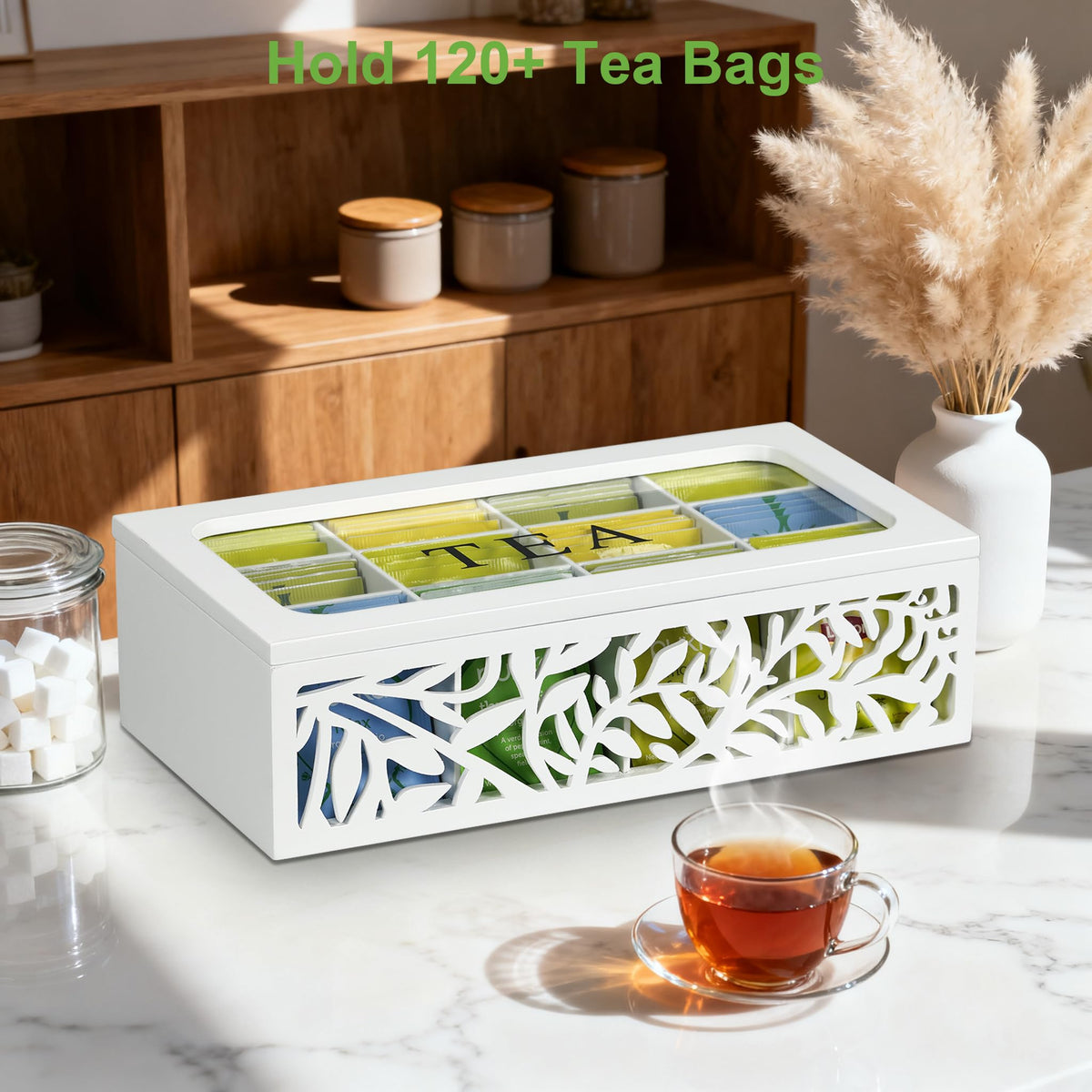 Wooden Tea Box Organizer