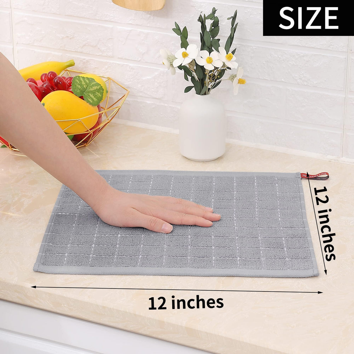 100% Cotton Terry Kitchen Dish Cloths (8 Count)
