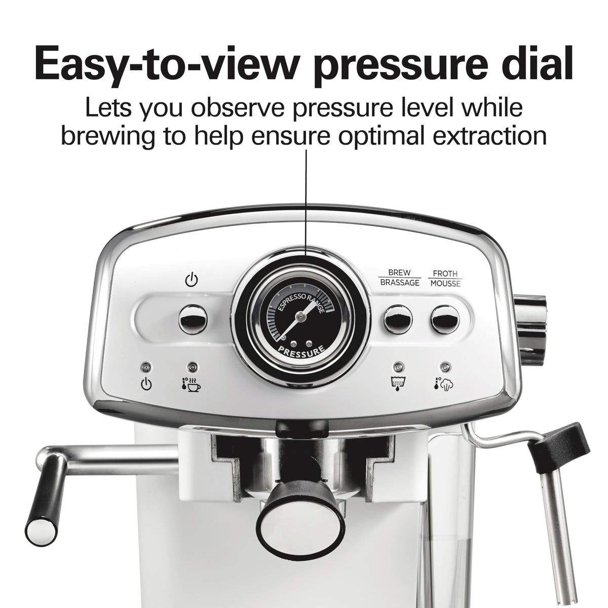 Slide & Lock Espresso Machine With Milk Frother Steam Wand For Cappuccino & Latte