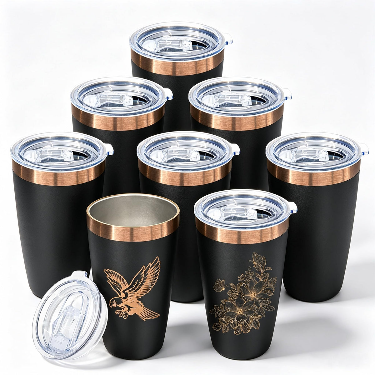10 oz Coffee Tumbler Bulk Travel Coffee Mug (8 Count)
