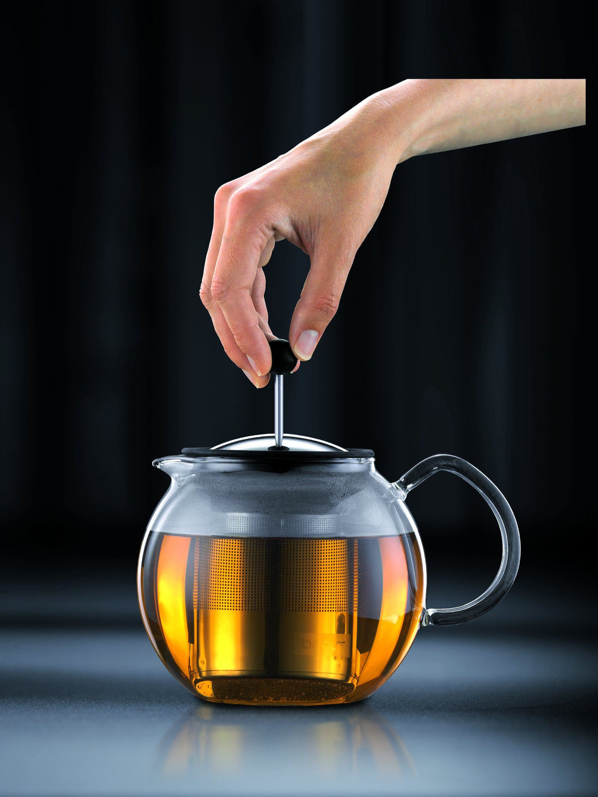Assam Glass Tea Press with Stainless Steel Filter and Lid