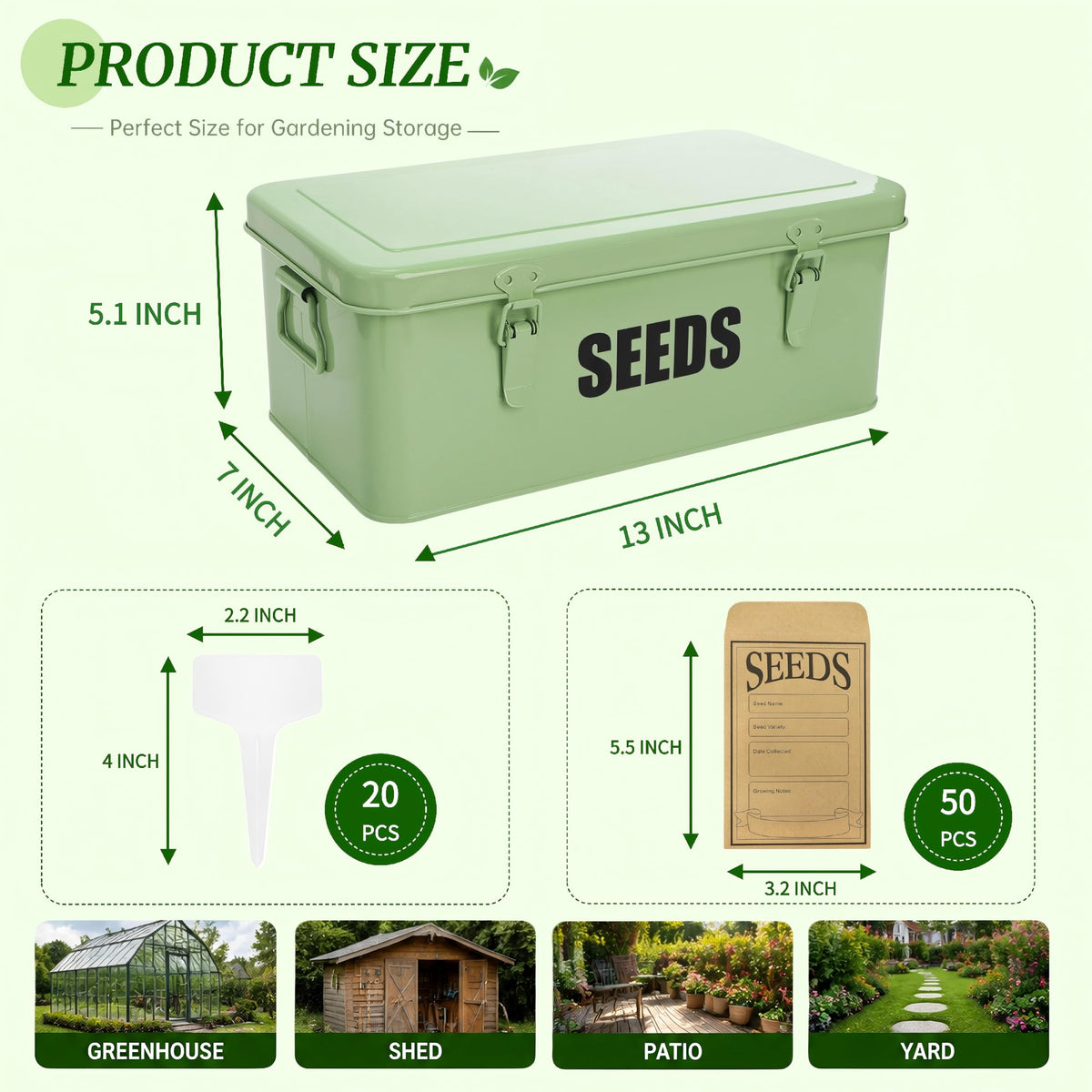 Seed Saving Box with 4 Compartments
