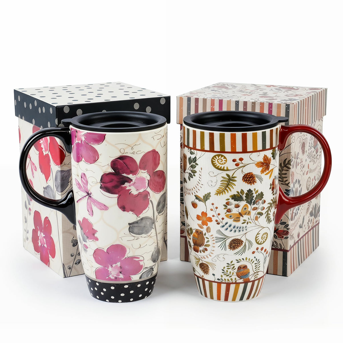 Ceramic Travel Mugs Set of 2 (2 Count)