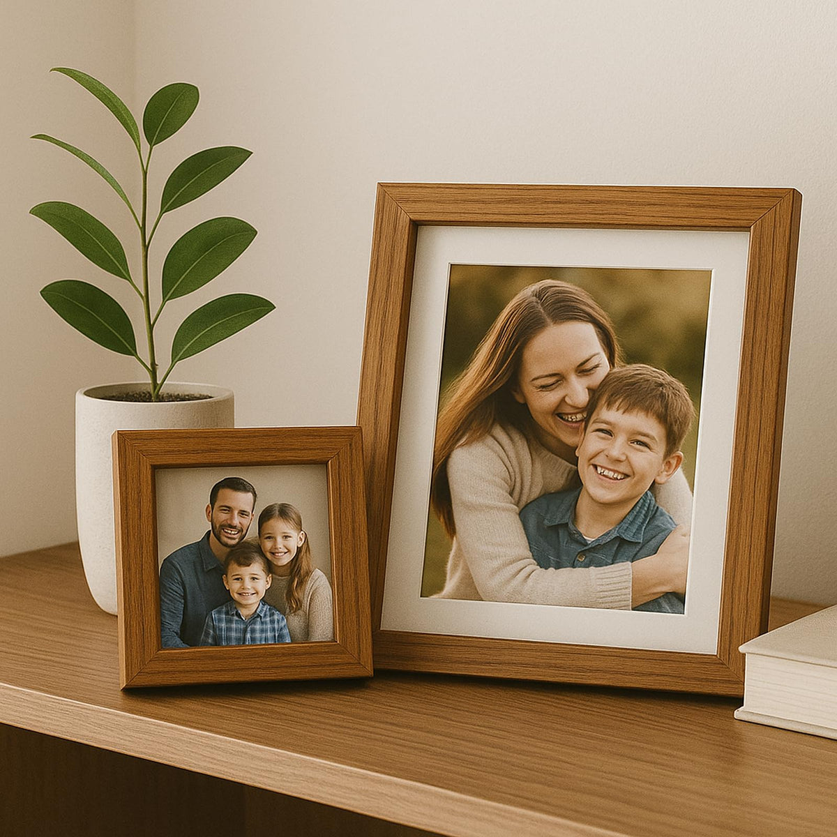 6x6 Solid Oak Wood Picture Frames (3 Count)