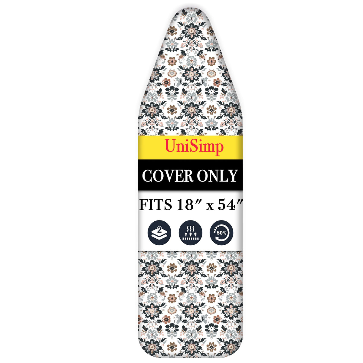 Ironing Board Cover and Pad 18"x54" Extra Thick Natural Cotton